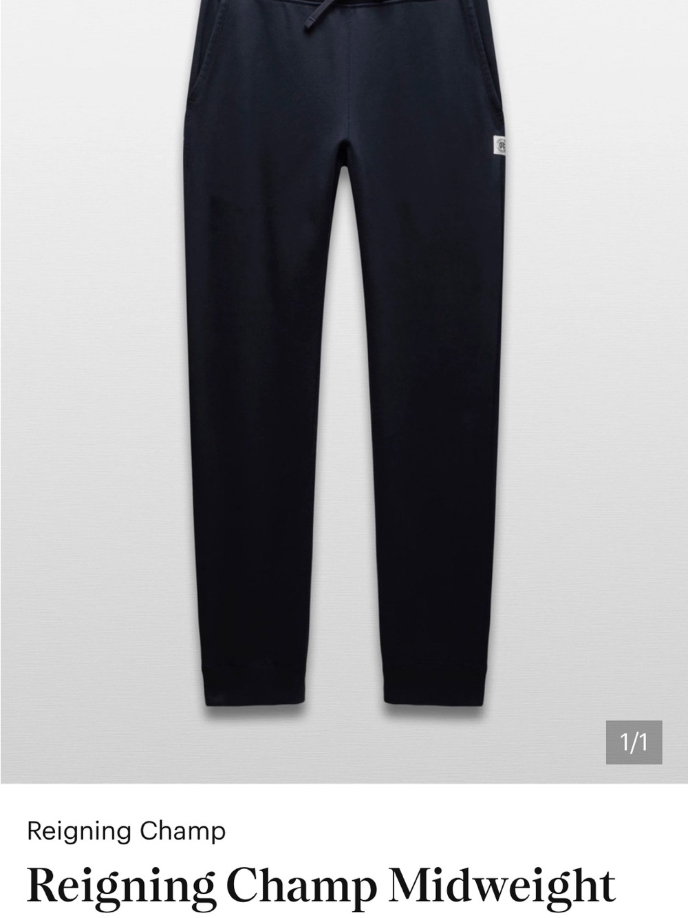 Reigning Champ Black Nylon Joggers with Badge sz L like new
